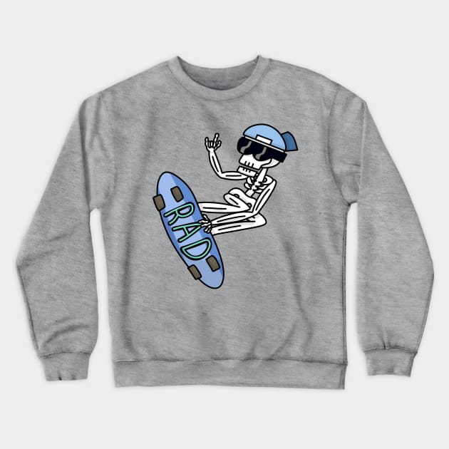 Skateboard Skeleton Crewneck Sweatshirt by Jamtastic